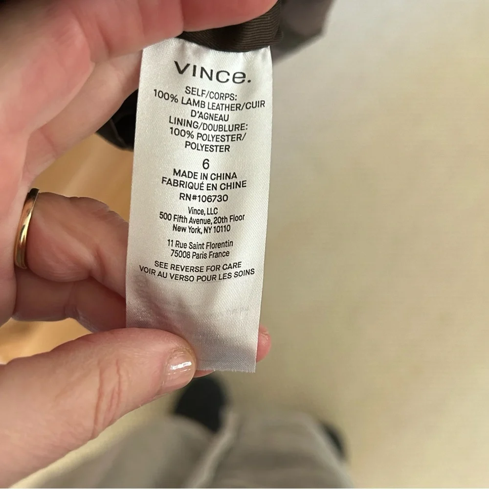 Vince BNWT gorgeous lamb skin brown leather pleated midi skirt w attached  belt. - Picture 4 of 9